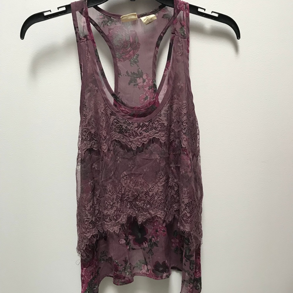 Mudd Purple Lace Blouse